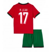 Camiseta Portugal Rafael Leao #17 Primera Equipación para niños Eurocopa 2024 manga corta (+ pantalones cortos)